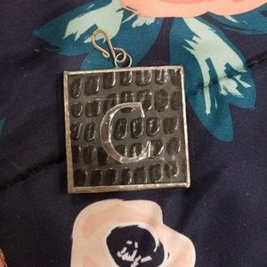 C initial double sided pendant